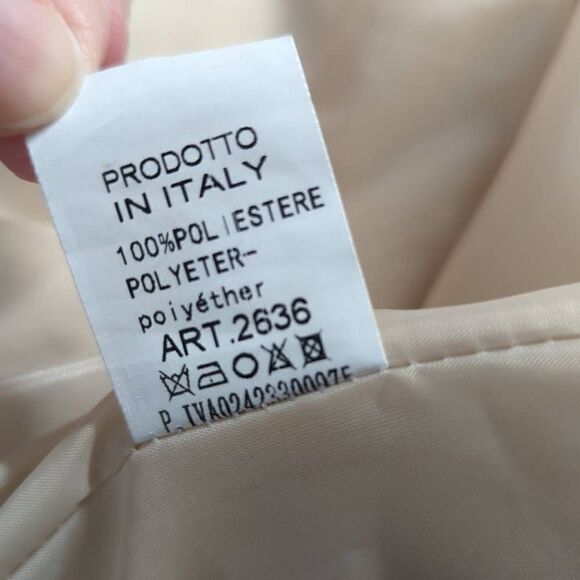 MADE IN Italy Faux Fur Jacket Woman's Cream Snap Lined Curly 3/4 Sleeve Retro - Picture 10 of 13